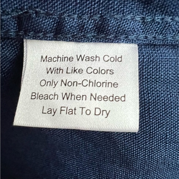 Pronto Uomo Navy 100% Linen Short Sleeve Modern Fit Sport Shirt, size L - Picture 10 of 11